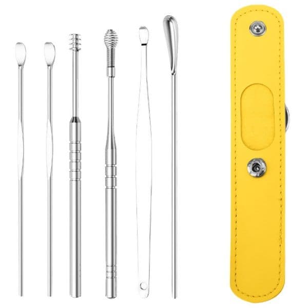 a8_Y77 Zestaw do czyszczenia uszu żólty