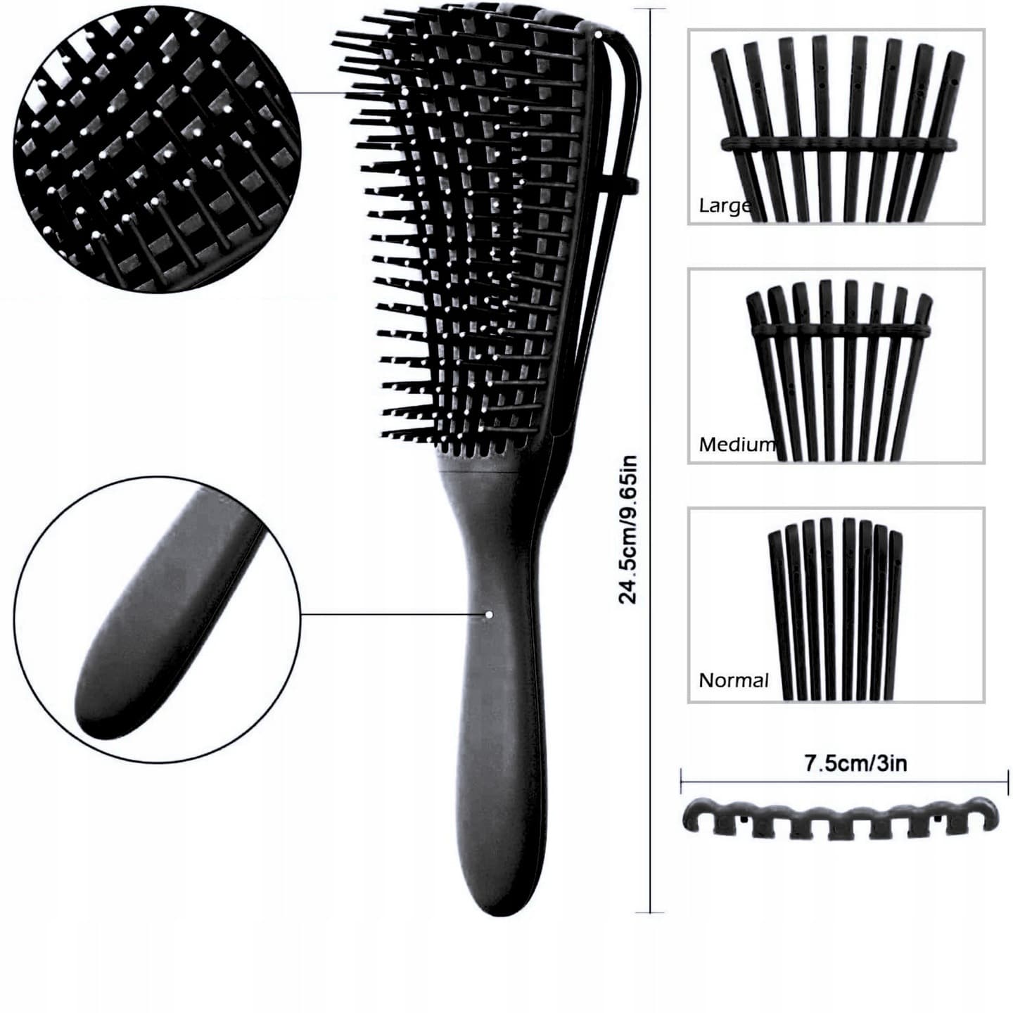 B1_tds0132_Szczotka do włosów_rozczesywania CZARNA