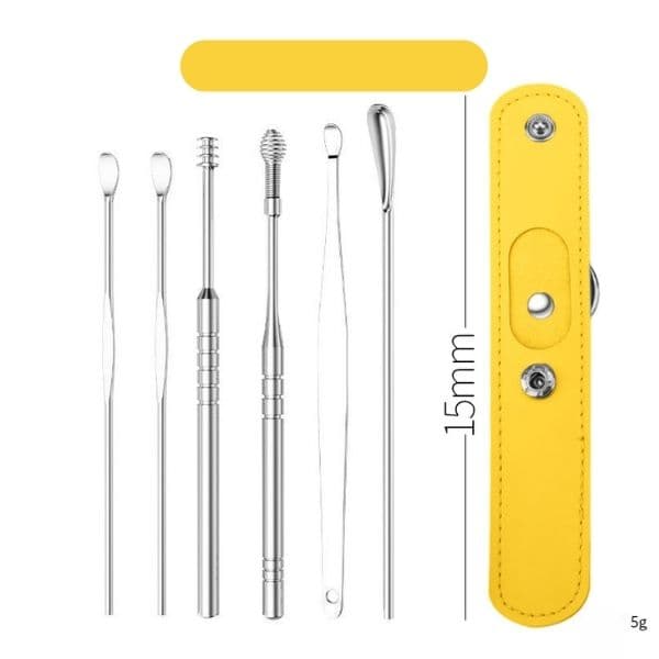 a8_Y77 Zestaw do czyszczenia uszu żólty
